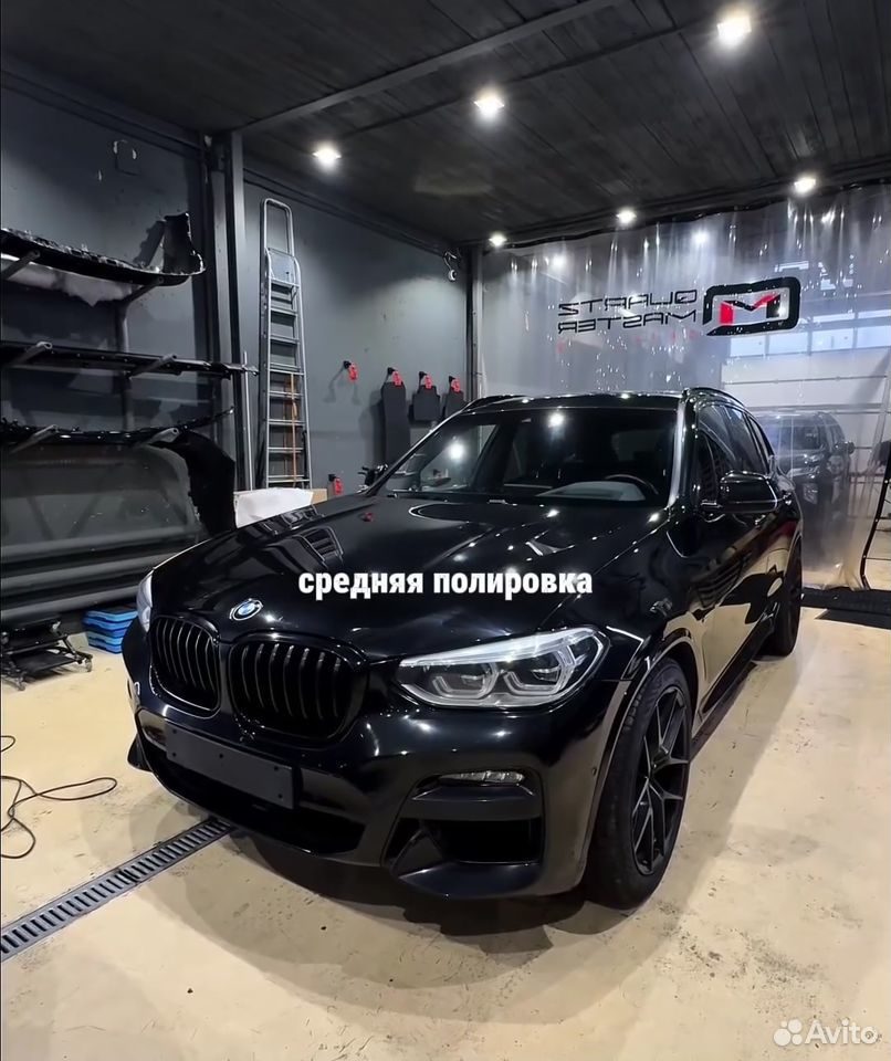 Чёрный BMW X3 после полировки